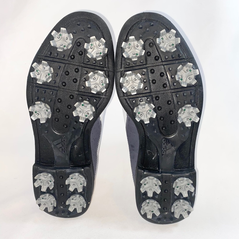 Adidas Slip On Golf Shoes White Grey Cleated Leather 679281‎ Womens Size 6 - Picture 10 of 14